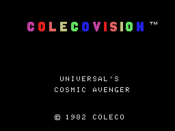 Cosmic Avenger title screen for Colecovision